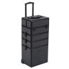 4-IN-1 Beauty Travel Box Professional Makeup Train Case Rolling Cosmetic Trolley
