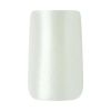 KISS Gel Fantasy Sculpted Medium Square Glue-On Nails, Glossy Light White, 'Glazed', 28 Ct