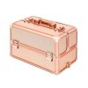 4 in 1 Portable Makeup Trolley Cart Aluminum Alloy Traveling Makeup Case Rose Gold