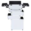 4-in-1 Rolling Makeup Case Aluminum Salon Cosmetic Train Trolley Organizer