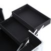 4-in-1 Rolling Makeup Case Aluminum Salon Cosmetic Train Trolley Organizer
