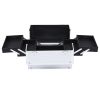 4-in-1 Rolling Makeup Case Aluminum Salon Cosmetic Train Trolley Organizer