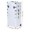 4-in-1 Rolling Makeup Case Aluminum Salon Cosmetic Train Trolley Organizer