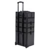 4-IN-1 Beauty Travel Box Professional Makeup Train Case Rolling Cosmetic Trolley