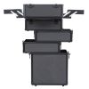 4-IN-1 Beauty Travel Box Professional Makeup Train Case Rolling Cosmetic Trolley