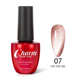New Crystal Cat Eye Series Nail Polish Gel Ice Transparent Silver White Wide Cat Eye Smoothie Moonstone Cat Eye Gel Polish (Option: 07color)