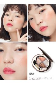 Four Color Eyeshadow Palette Shimmering Powder Shimmer Sequins Waterproof (Option: 30088 Gold Diamand Plate)